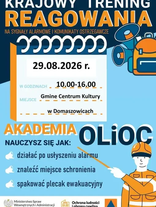 Krajowy Trening Reagowania w Domaszowicach – naucz się reagować na alarmy