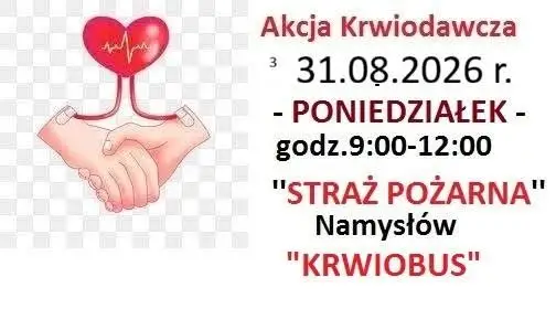 Sierpniowa Akcja Krwiodawcza w Namysłowie – oddaj krew w Krwiobusie