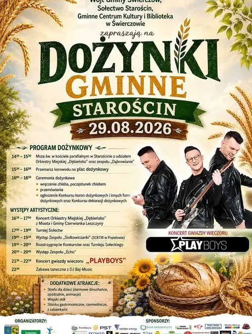 Dożynki Gminne w Starościnie już w sobotę – program, atrakcje i koncert Playboys