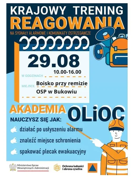 Krajowy Trening Reagowania na Sygnały Alarmowe w Bukowiu – 29 sierpnia