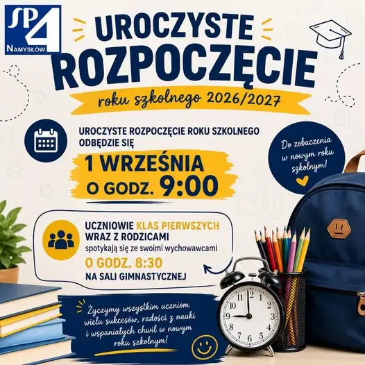 Uroczyste rozpoczęcie roku szkolnego 2026/2027 w SP nr 4 w Namysłowie