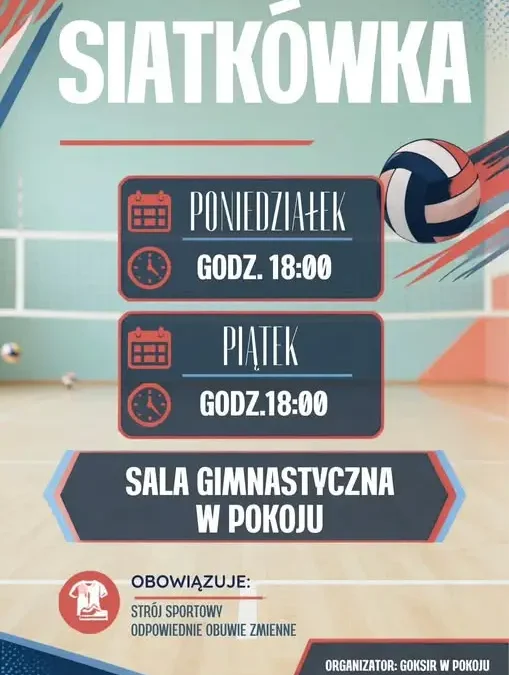 Siatkówka w Pokoju – aktywne wieczory w sali gimnastycznej