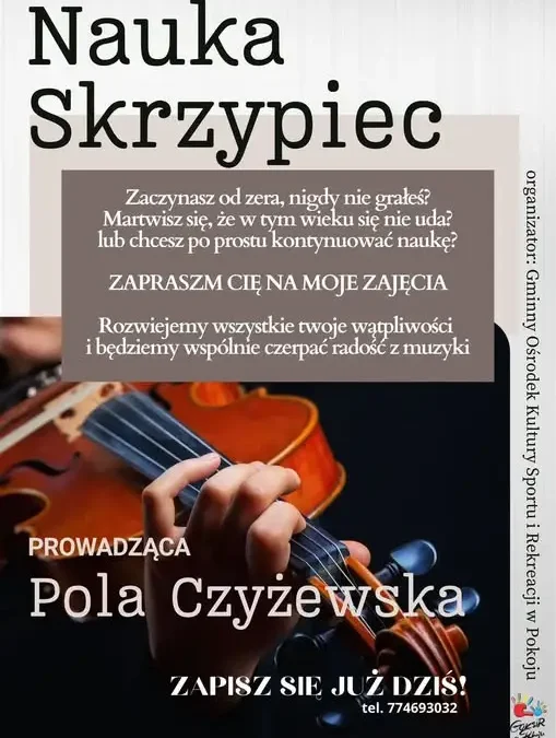 Nauka gry na skrzypcach w Pokoju – zapisy trwają, a wkrótce koncert w Oranżerii