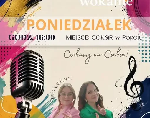 Warsztaty wokalne w GOKSiR Pokój – poniedziałek 7 września