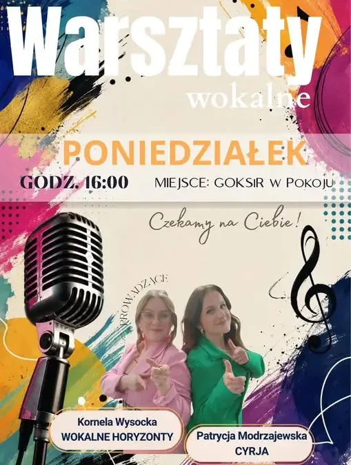 Warsztaty wokalne w GOKSiR Pokój – poniedziałek 7 września
