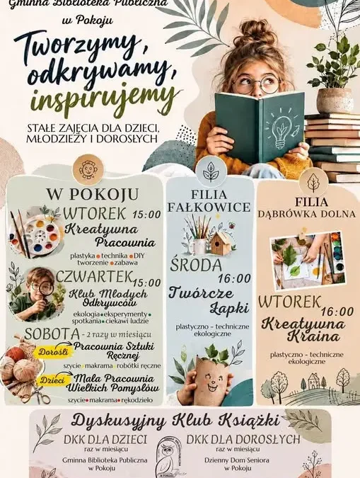 Rusza nowa oferta zajęć w bibliotece w Pokoju – dla dzieci, młodzieży i dorosłych