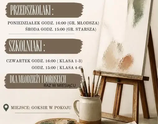 Warsztaty plastyczne w Pokoju – zapisy trwają, zajęcia dla dzieci, młodzieży i dorosłych