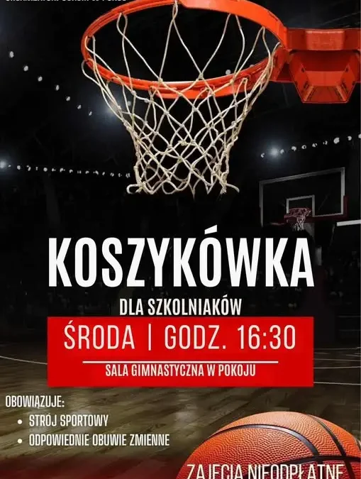 Bezpłatna koszykówka dla szkolniaków w Pokoju – w każdą środę