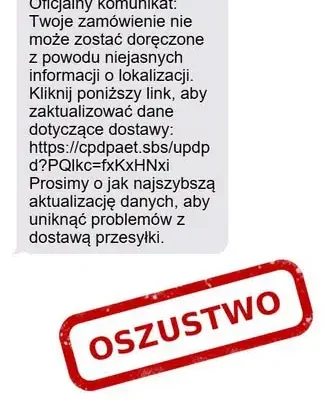 Uwaga na oszustów podszywających się pod kurierów – nowa kampania SMS