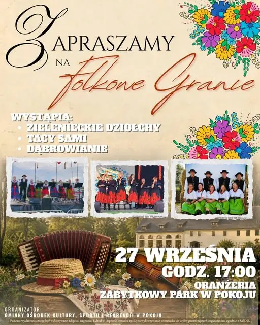 Folkowe granie w Oranżerii w Pokoju – koncert już 27 września