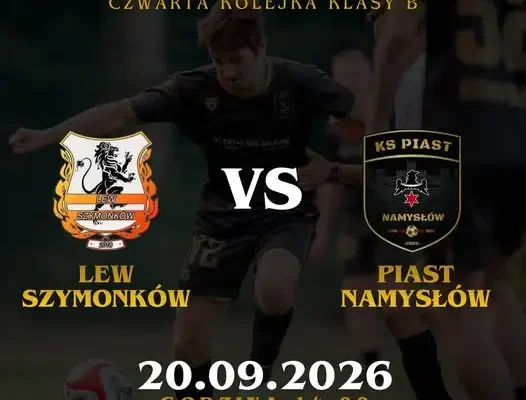 KS Piast Namysłów zagra z LZS Lew Szymonków w czwartej kolejce klasy B