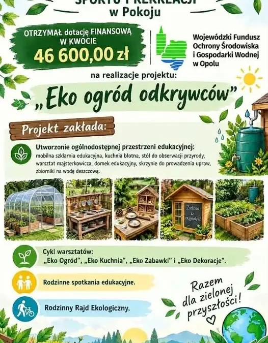 Eko Ogród Odkrywców powstanie w Pokoju. GOK pozyskał 46,6 tys. zł na nową przestrzeń edukacyjną