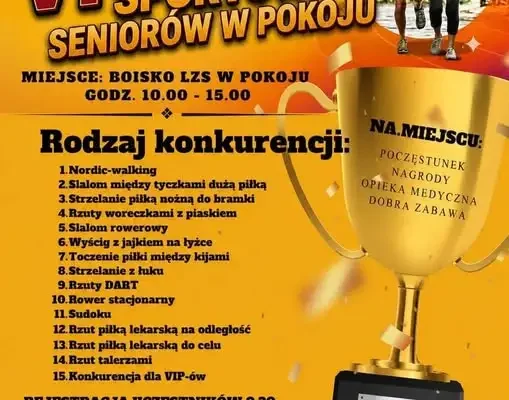VI Spartakiada Sportowa Seniorów w Pokoju – 19 września na boisku LZS