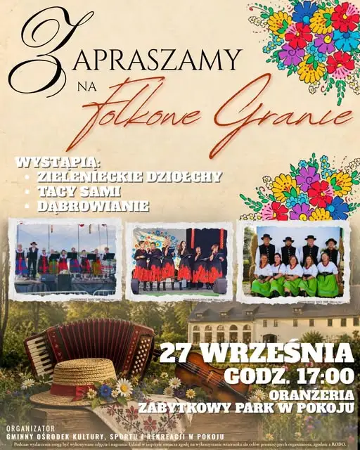 Folkowe granie w Oranżerii w Pokoju – koncert już 27 września