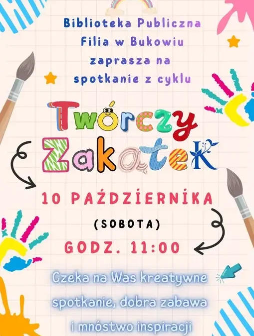 Twórcze spotkanie dla dzieci w bibliotece w Bukowiu – już w sobotę