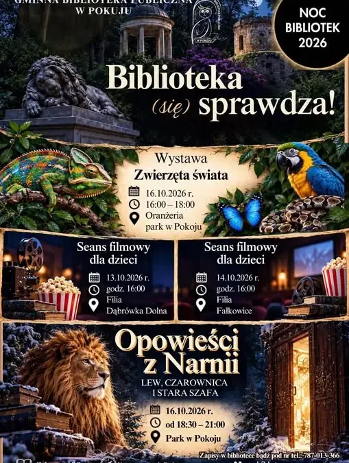 Noc Bibliotek 2026 w Pokoju – nie jedna noc, a kilka dni pełnych atrakcji