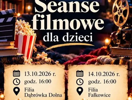 Noc Bibliotek w gminie: filmowe popołudnia dla dzieci w Dąbrówce Dolnej i Fałkowicach