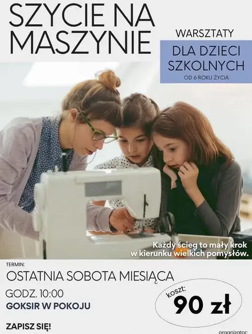 Warsztaty szycia na maszynie dla dzieci w Pokoju – 31 października