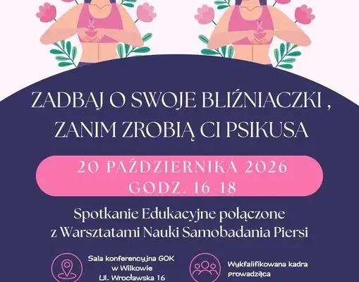 Bezpłatne warsztaty samobadania piersi w Wilkowie – 20 października