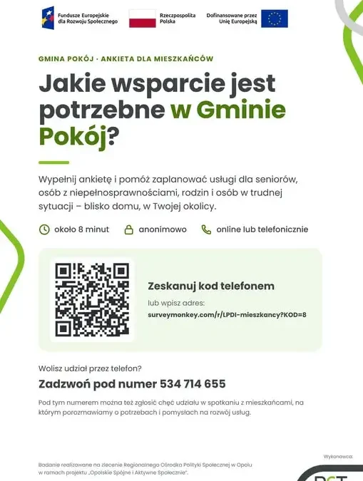 Gmina Pokój pyta mieszkańców o potrzeby w zakresie usług społecznych
