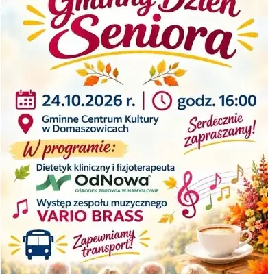 Gminny Dzień Seniora w Domaszowicach – zaproszenie na 24 października