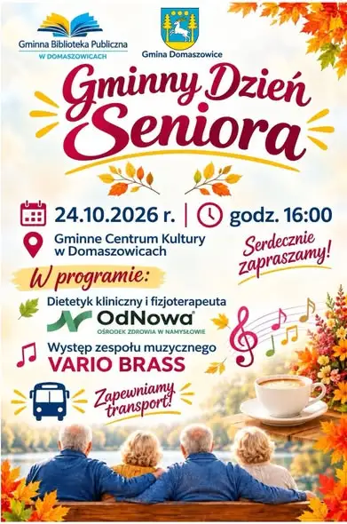 Gminny Dzień Seniora w Domaszowicach – zaproszenie na 24 października