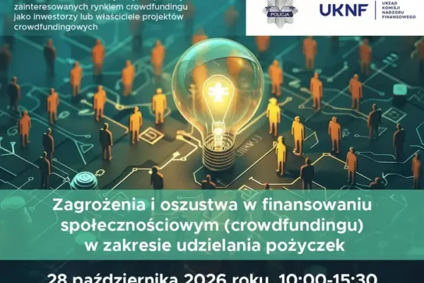 KNF i Policja ostrzegają przed oszustwami w crowdfundingu – bezpłatne webinarium