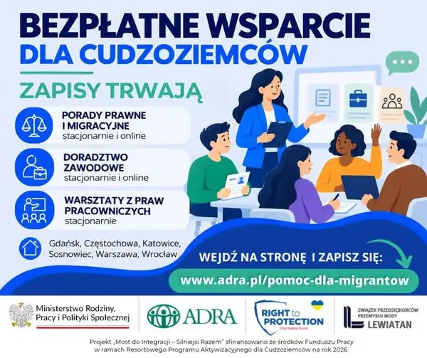 Bezpłatna pomoc prawna i warsztaty dla cudzoziemców w całej Polsce